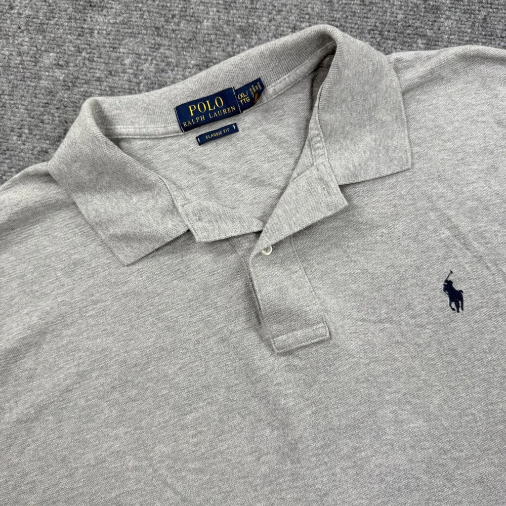 Polo Ralph Lauren Mens XXL Classic Fit Short Sleeve Polo Shirt Gray Heather‎
